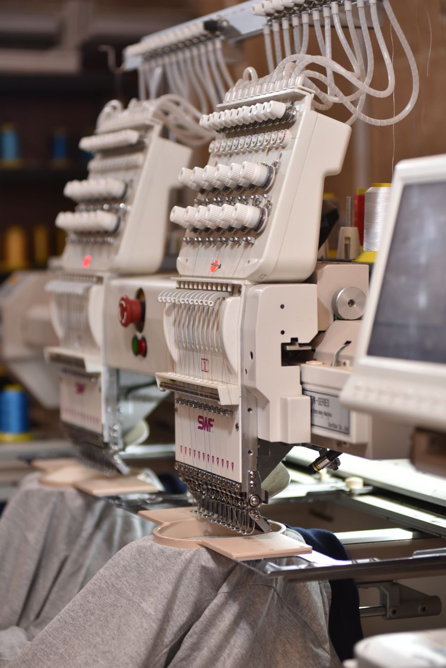 sewing machines in a room