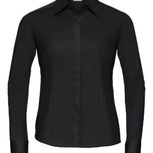Women's long sleeve polycotton easycare fitted poplin shirt